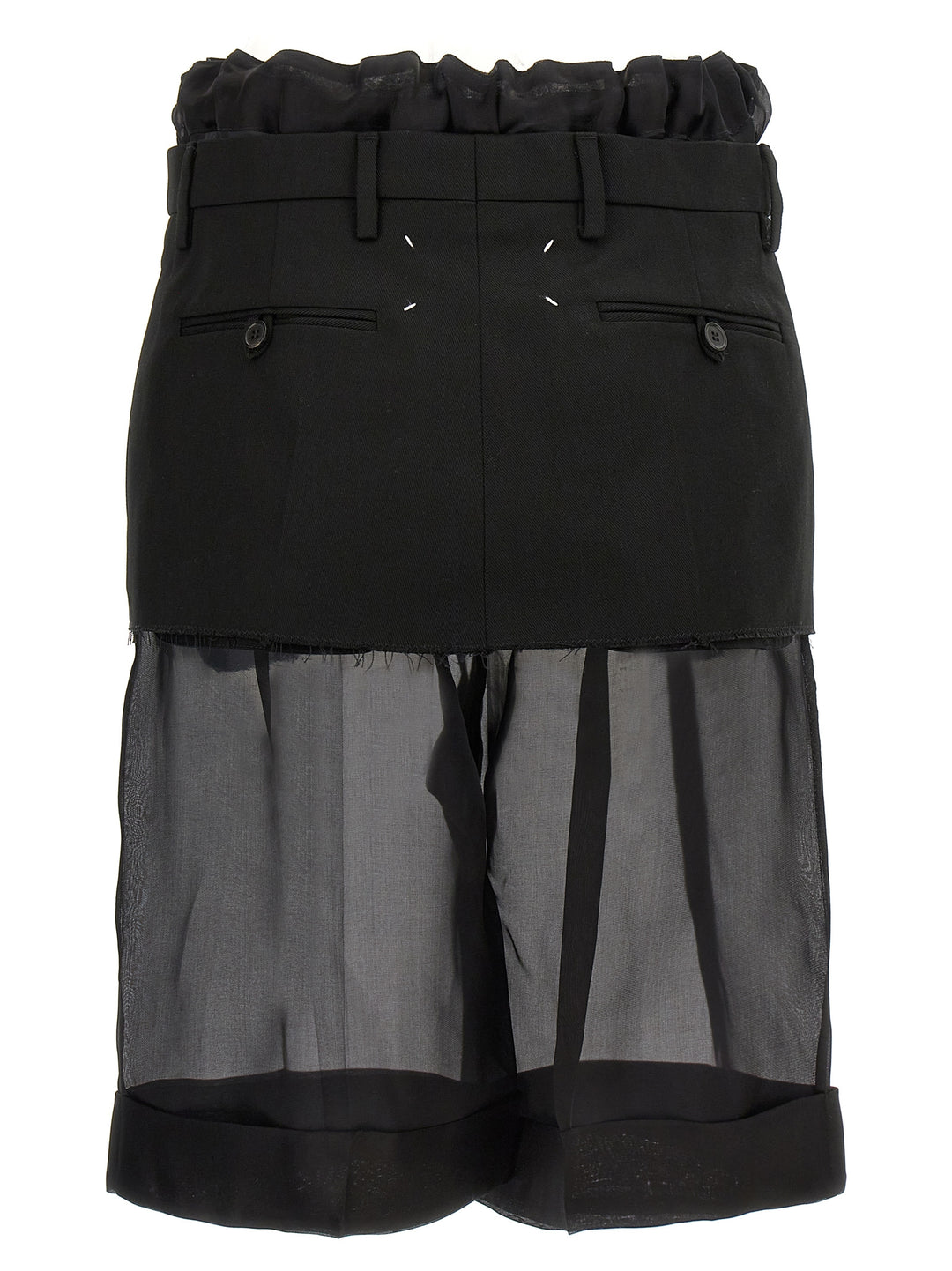 Layered Effect Trouser Skirt Bermuda, Short Black