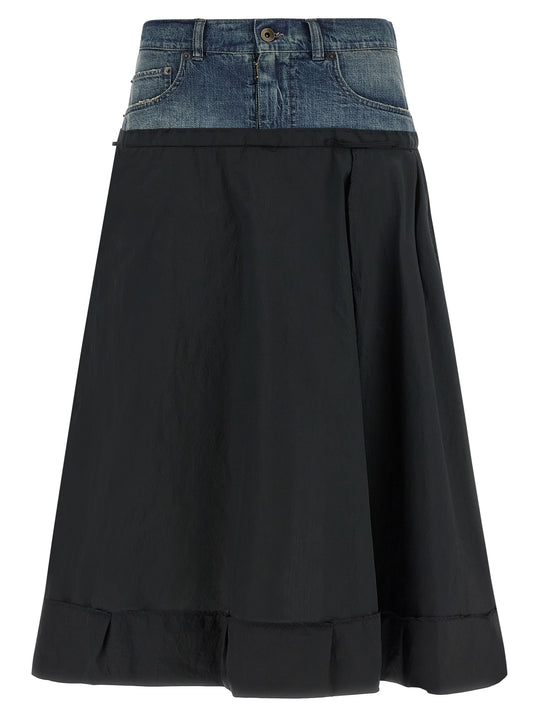 Denim Insert Skirt Skirts Multicolor
