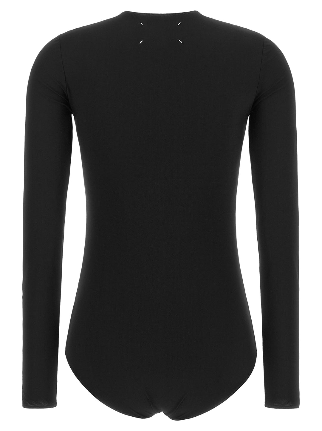 Maison Margiela Long Sleeves Crew Neck Bodysuit Tops - Black | 0fc7079f575a33cd0f44960b5a925b0c6bd100b5