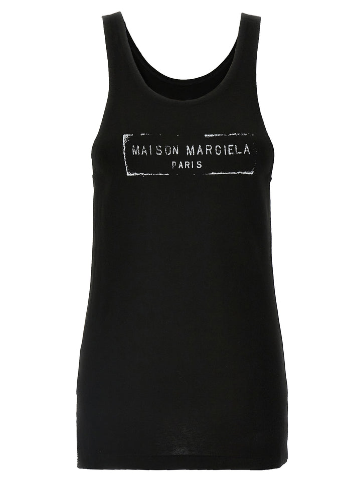 Maison Margiela Logo Tank Top Tops - Black | 8101d09c6e1b65896282750aca52ae15c5a4ed82