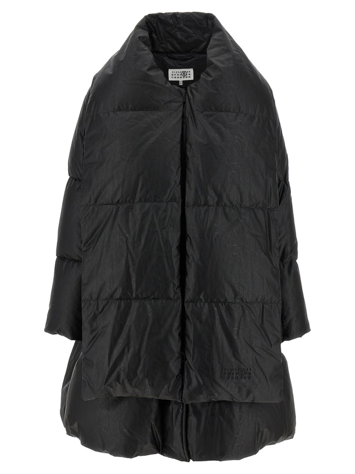 Mm6 Maison Margiela Scarf Down Jacket Puffer Jackets - Black | 7caf49277b59b0cf45b72693748c09828352de89