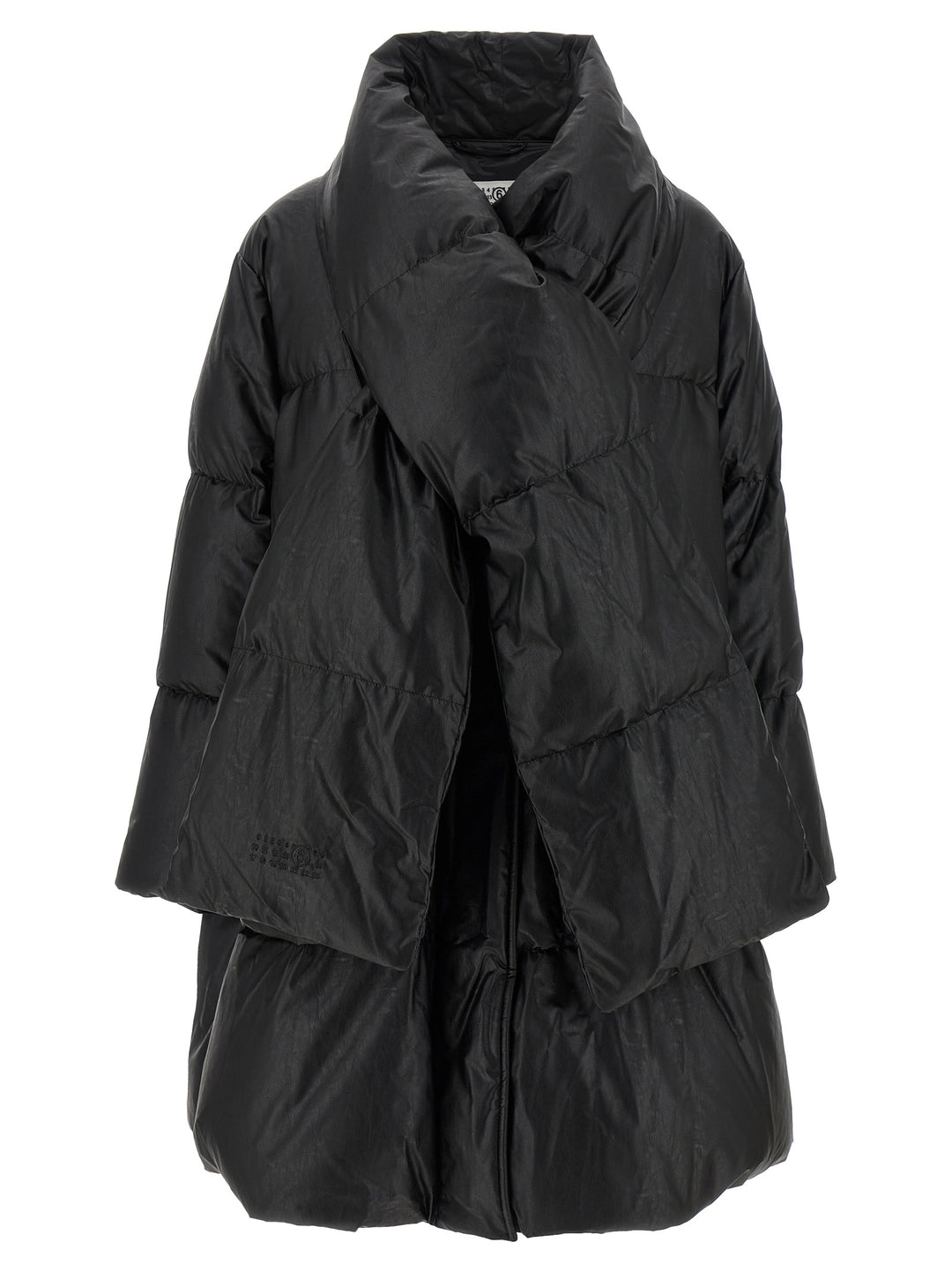 Mm6 Maison Margiela Scarf Down Jacket Puffer Jackets - Black | 79fd1f2a2ff7df5de947bd301dd41b96fbec8bd6
