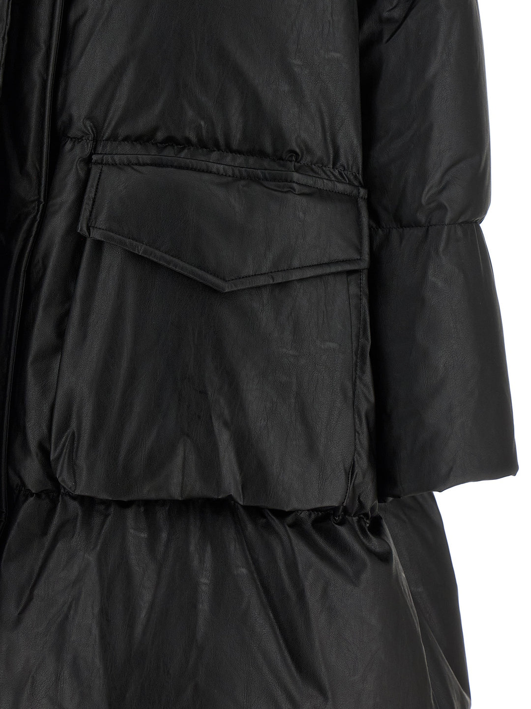Mm6 Maison Margiela Scarf Down Jacket Puffer Jackets - Black | 24a4b49590ffa1de75b879516c6d9e9333b6a264