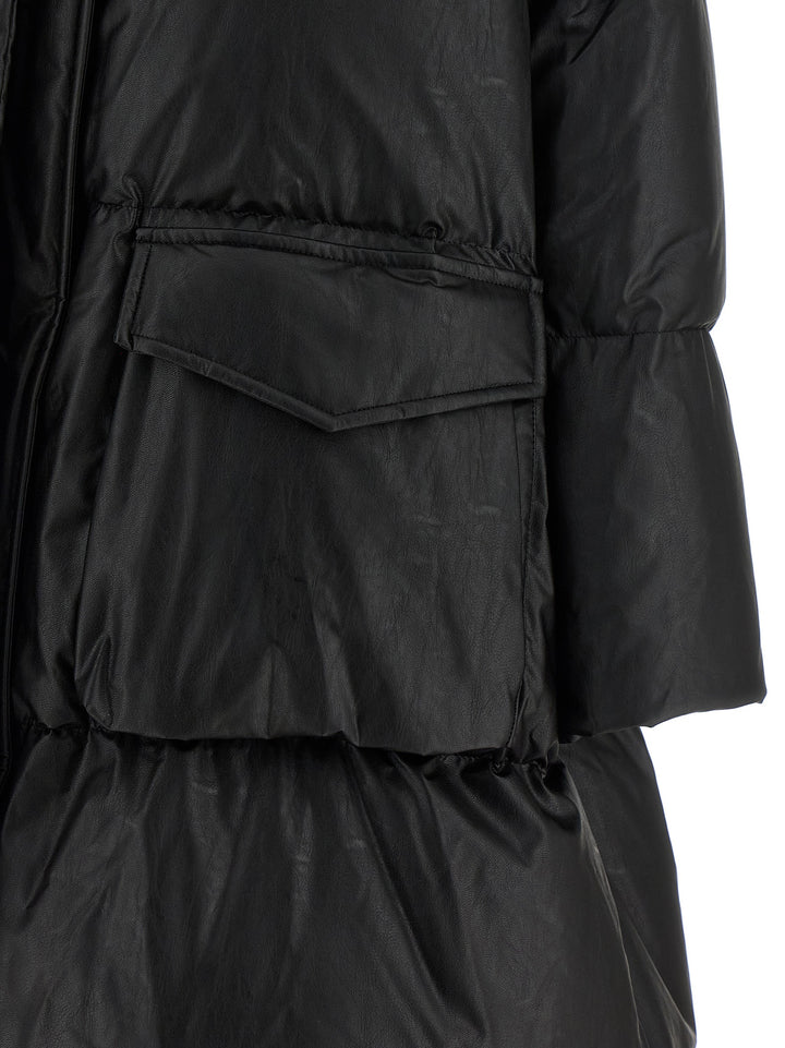 Mm6 Maison Margiela Scarf Down Jacket Puffer Jackets - Black | 24a4b49590ffa1de75b879516c6d9e9333b6a264
