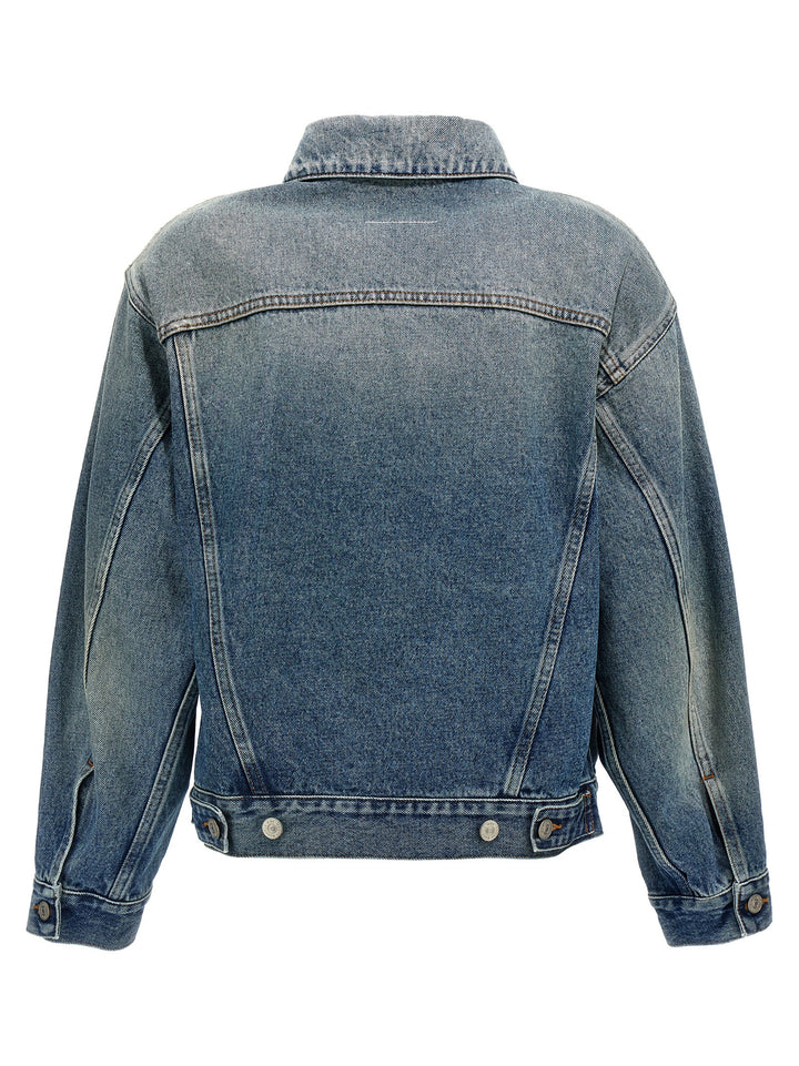 Cut-Out Denim Jacket Casual Jackets, Parka Blue