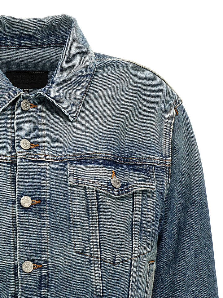 Cut-Out Denim Jacket Casual Jackets, Parka Blue