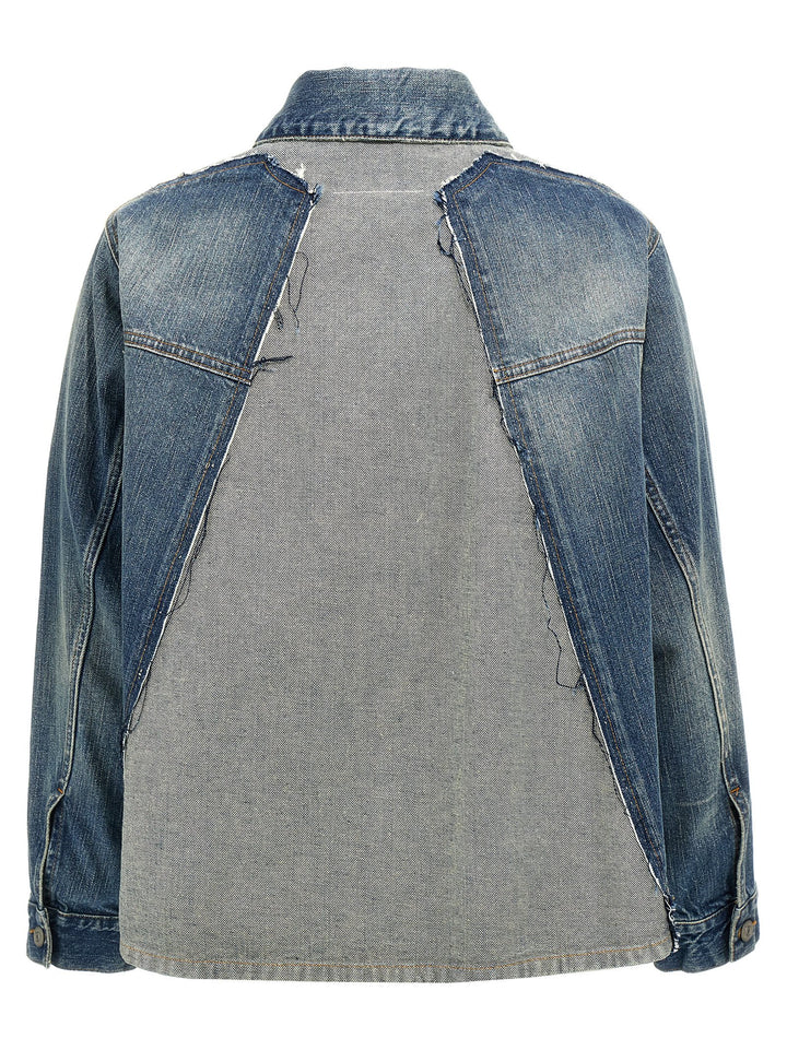 Layered Denim Jacket Casual Jackets, Parka Blue