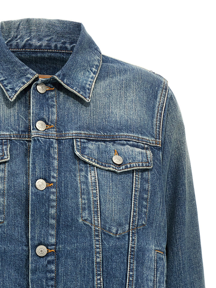 Layered Denim Jacket Casual Jackets, Parka Blue