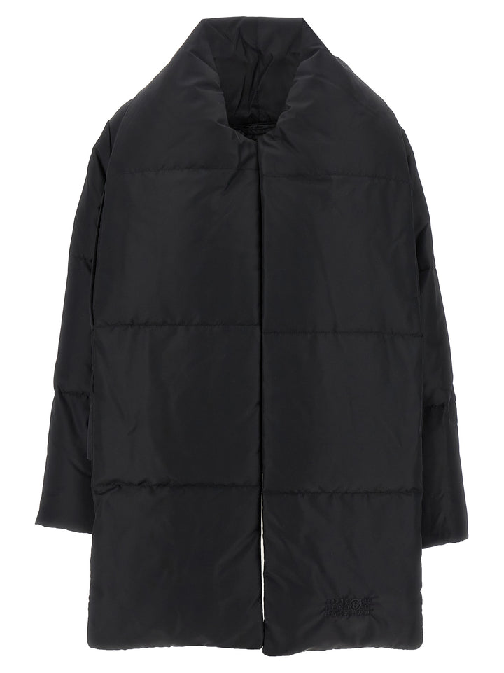 Mm6 Maison Margiela Scarf Down Jacket Puffer Jackets - Black | d384ae758fbdd9aee25fe23f01b6310f28e49e44