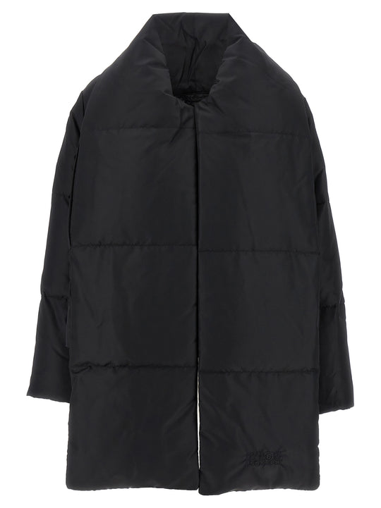 Scarf Down Jacket Puffer Jackets Black