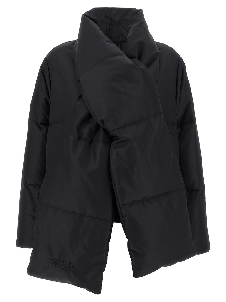 Mm6 Maison Margiela Scarf Down Jacket Puffer Jackets - Black | 7d9d64478e0aa44e8c18033f9b5311b4d987bbb2