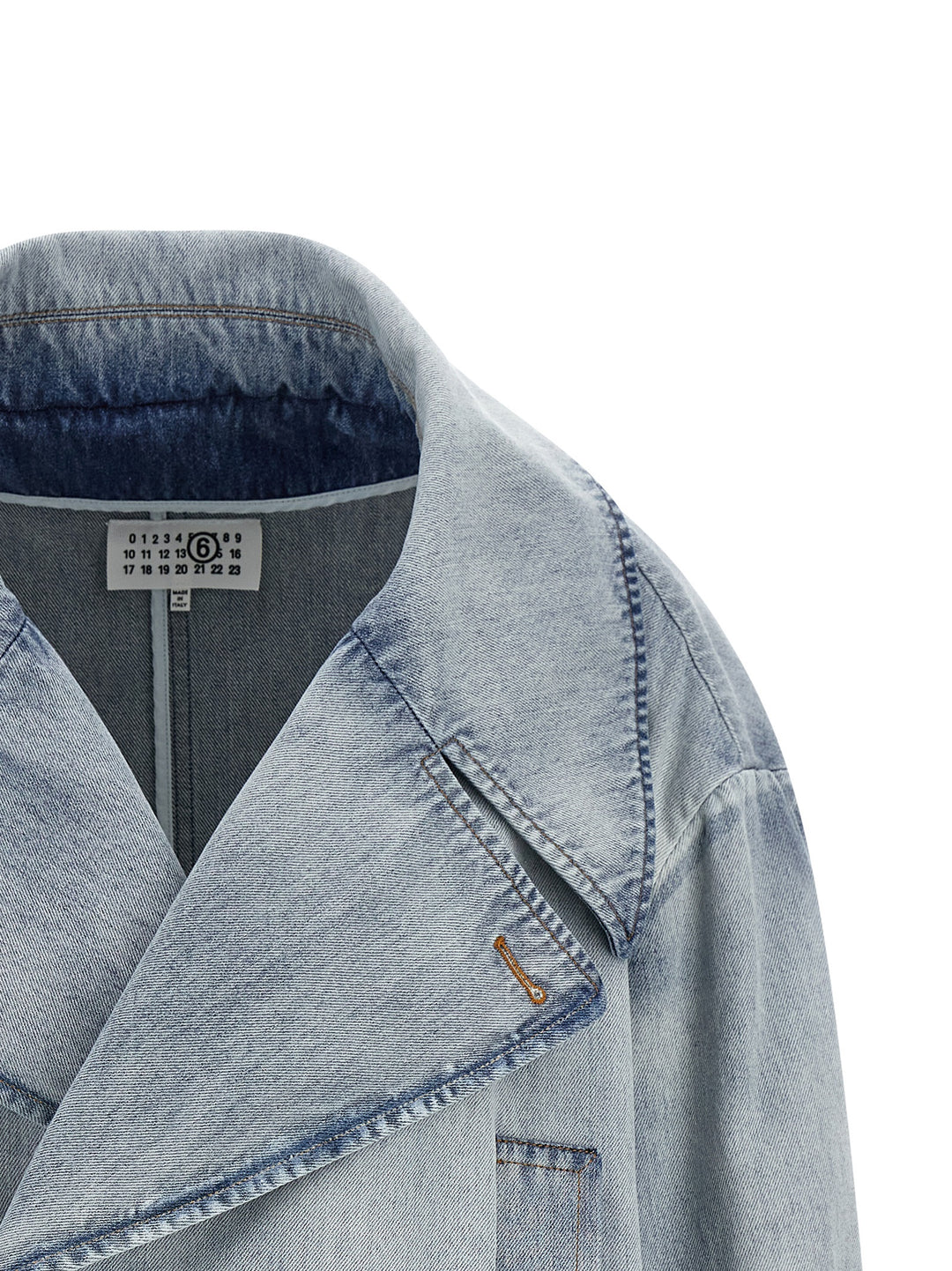 Mm6 Maison Margiela Double-Breasted Jacket Puffer Jackets - Light Blue | f1af0f03da5b0f49edab668d6189ecdaa66080fb