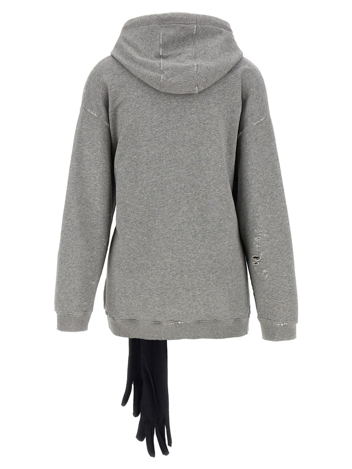 Mm6 Maison Margiela Hoodie Dress With Gloves Dresses - Gray | 65b87a93c485f7d5dd03e5cb62c28034f5f7bd1d