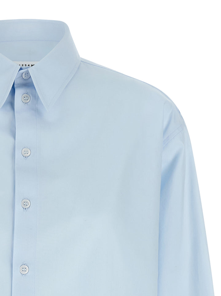 Mm6 Maison Margiela Poplin Shirt Shirt and Blouse - Light Blue | 76bb4258dcd9ab238517eca9b0aa763a1a4efd99