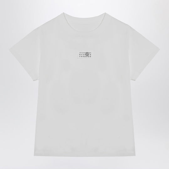 White T-Shirt With Numeric Signature Patch