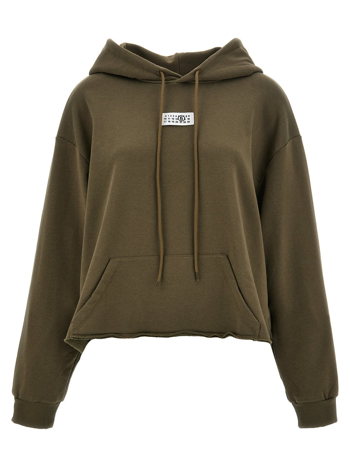 Logo Label Hoodie Sweatshirt Green