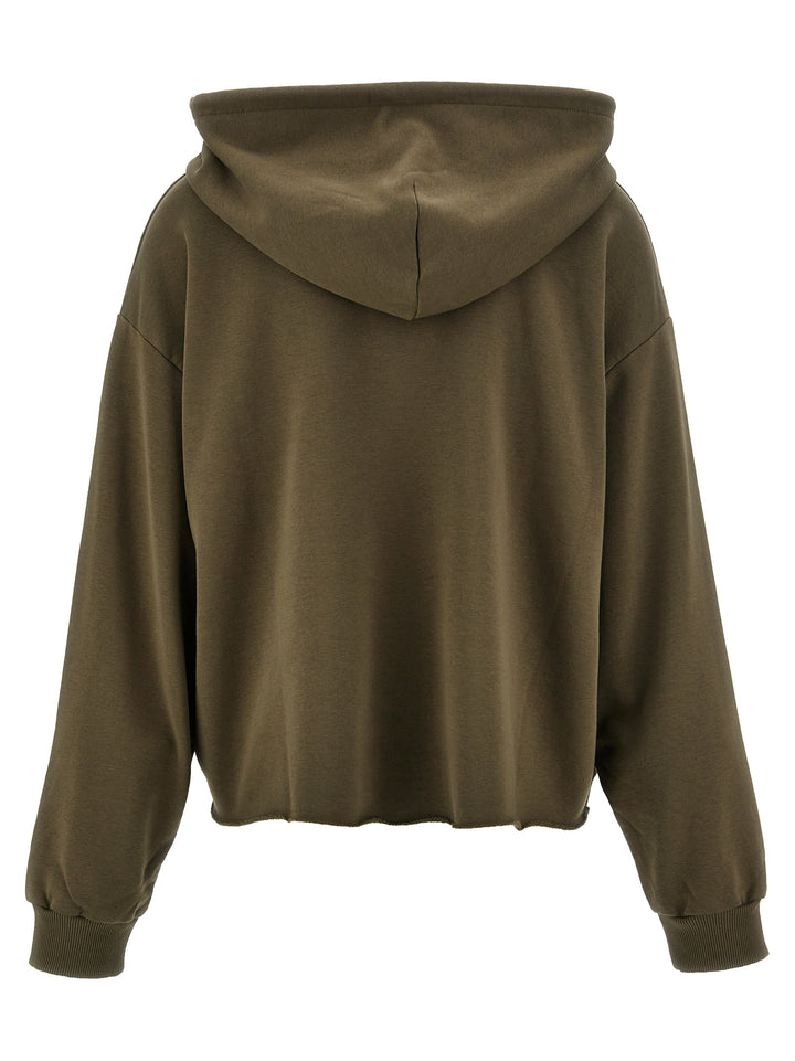 Logo Label Hoodie Sweatshirt Green