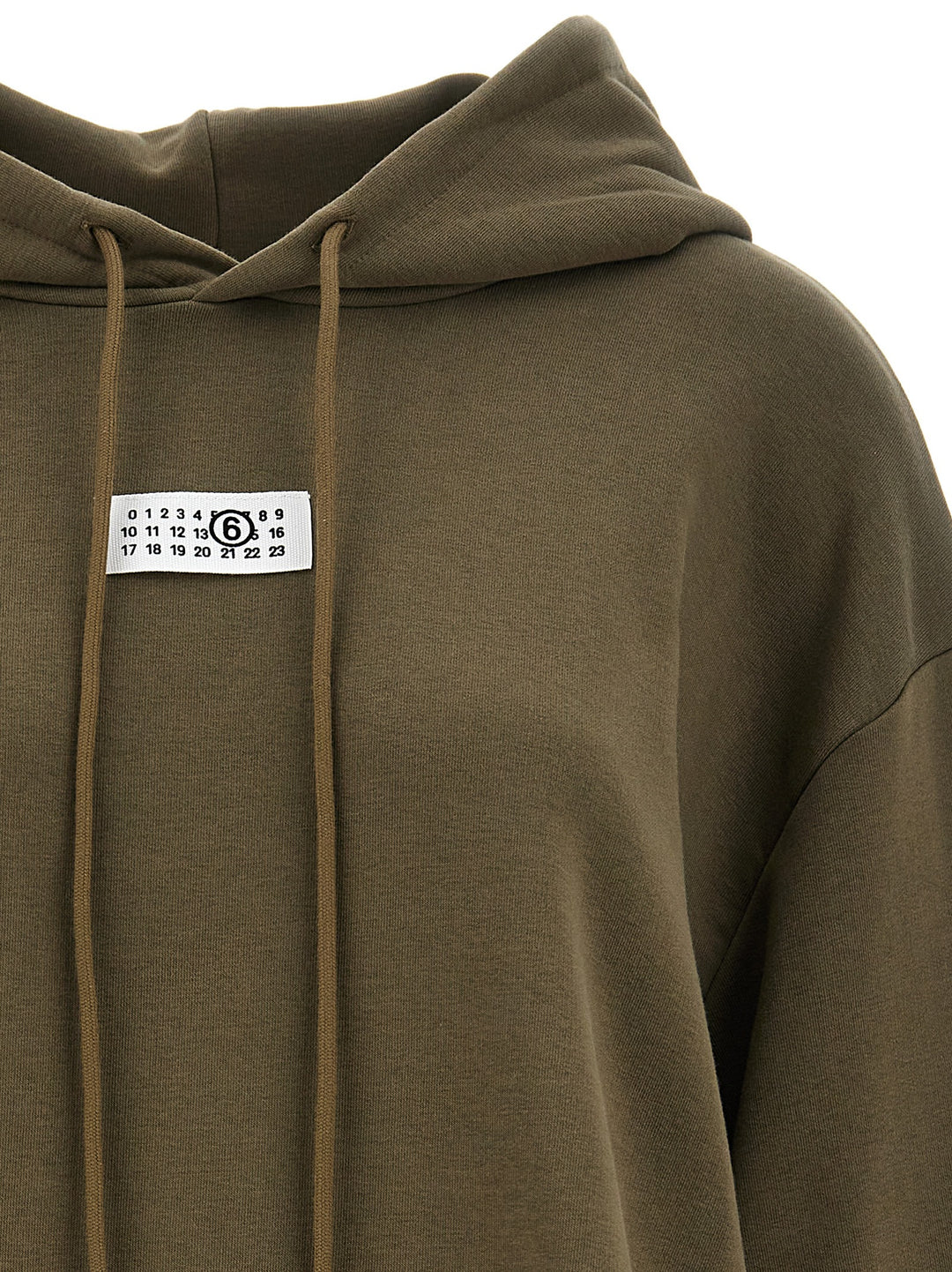 Logo Label Hoodie Sweatshirt Green