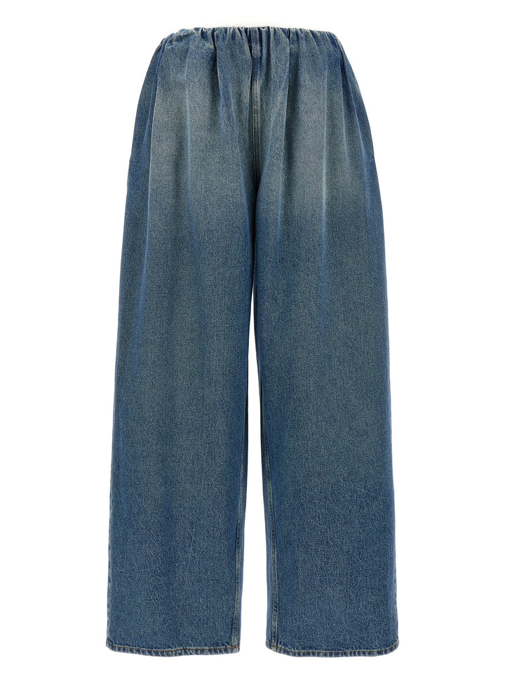 Elastic Waist Jeans Blue