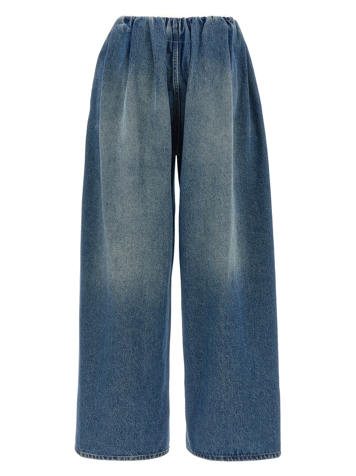 Elastic Waist Jeans Blue