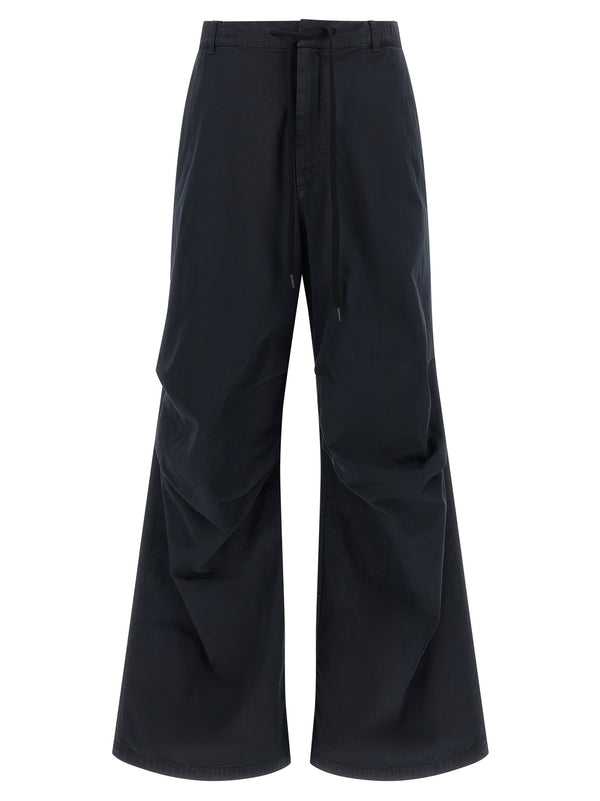 White Stitch Line Pants Blue