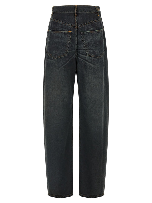Asymmetrical Structure Jeans Blue