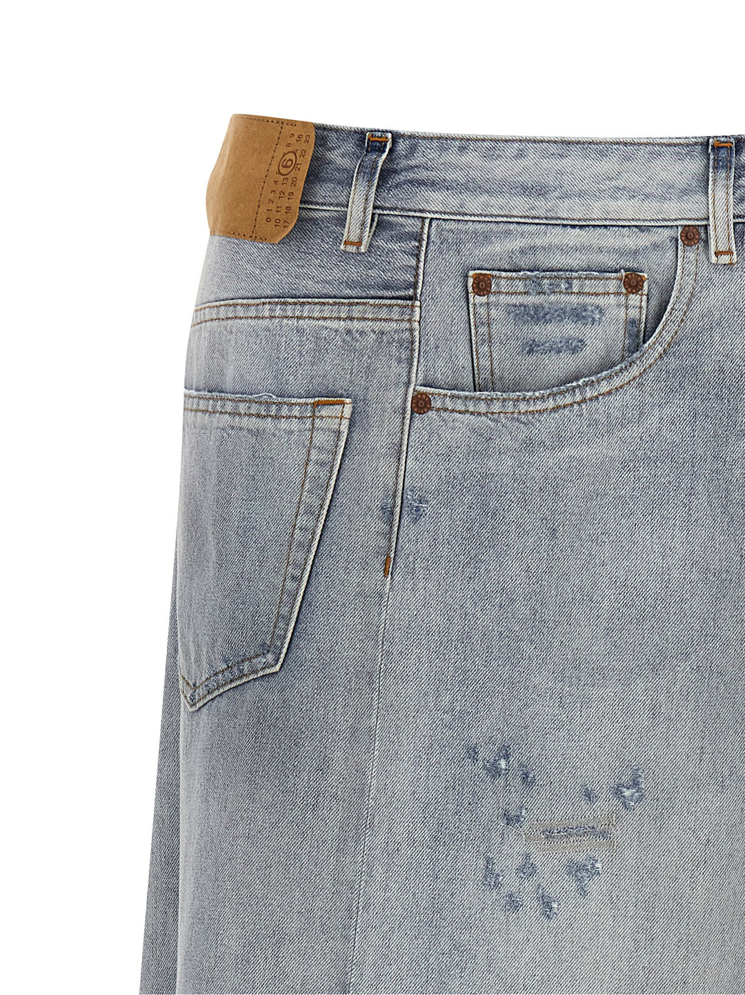 Mm6 Maison Margiela Asymmetrical Construction Skirt Skirts - Light Blue | 4577112340cec2fe5e43bbc14aab786c4c09584b