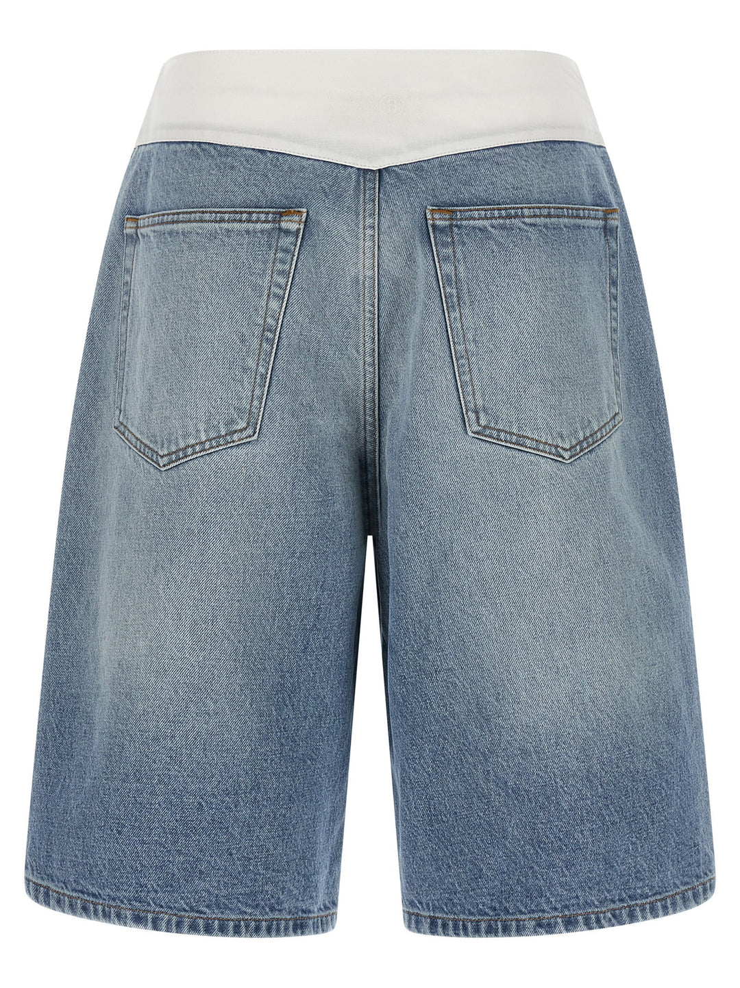 Mm6 Maison Margiela White Carré Bermuda Shorts Bermuda and Short - Light Blue | aa4523573d164db9ea3a6a4f269db615d3cd19e0