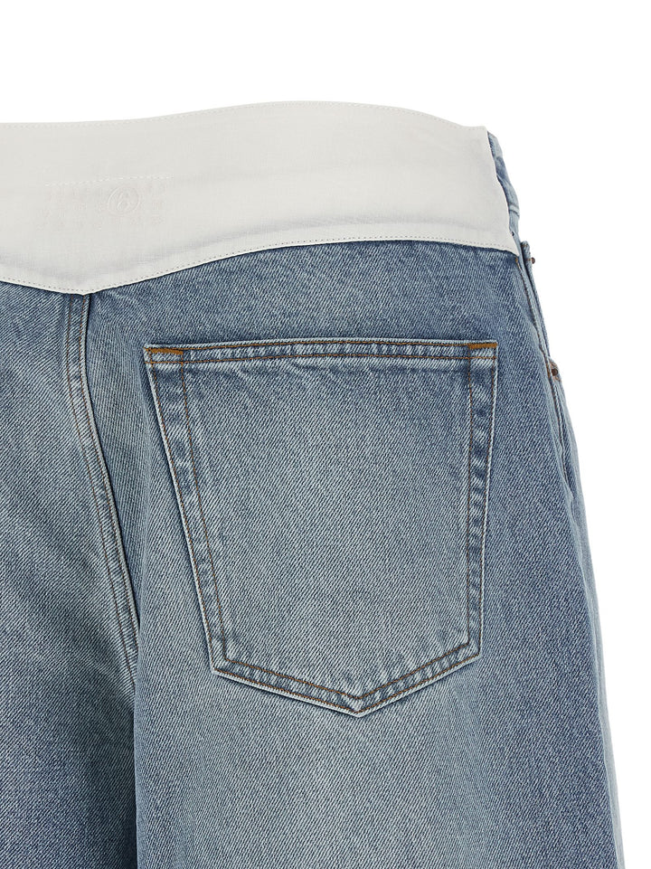 Mm6 Maison Margiela White Carré Bermuda Shorts Bermuda and Short - Light Blue | 8560785f6b62ffbf6d1d51ca111206ad1d38053f