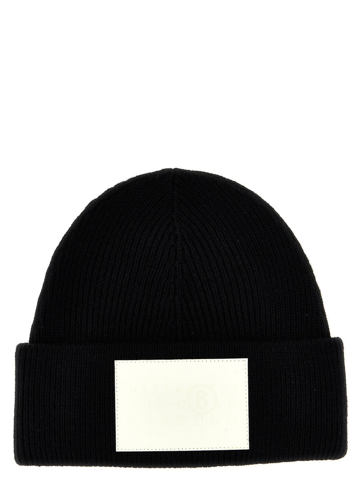 Logo Label Beanie Hats White/Black