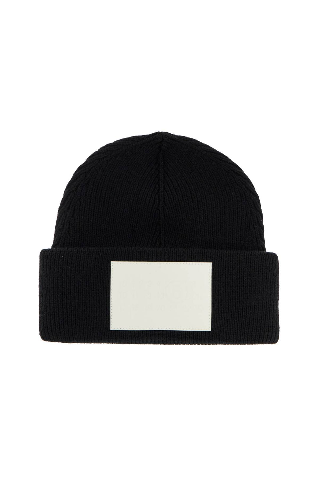 Cappello Beanie In Lana Con Maxi Patch Logo