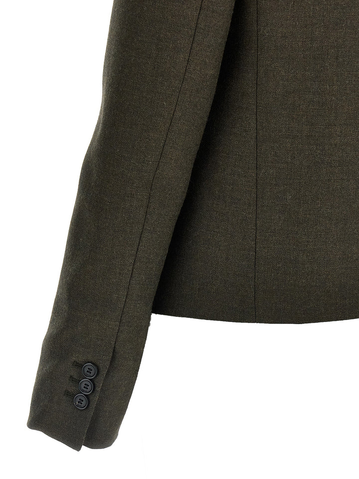 MéLange Twill Blazer Blazer And Suits Brown