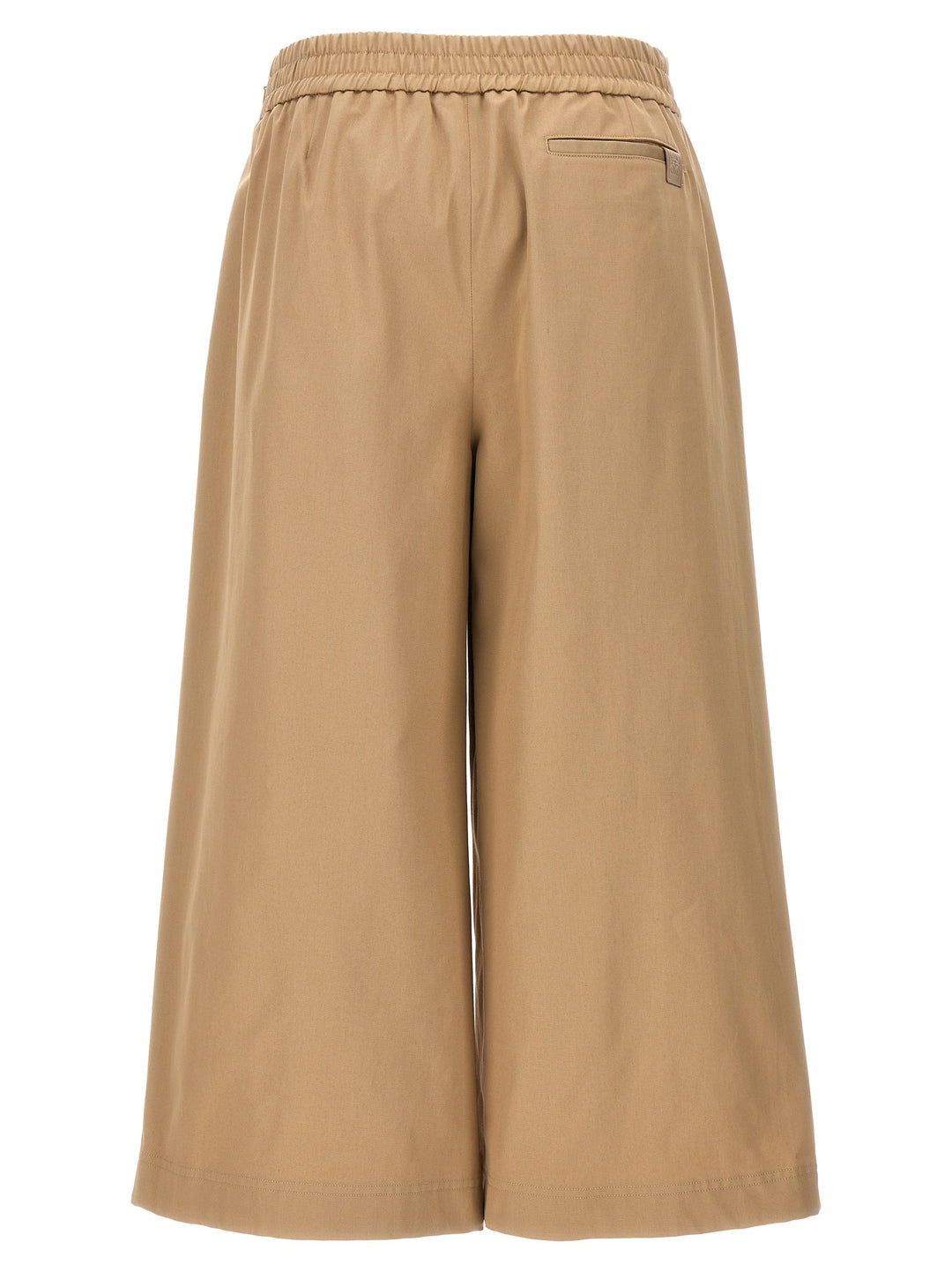 Turned-Up Crop Trousers Pants Beige