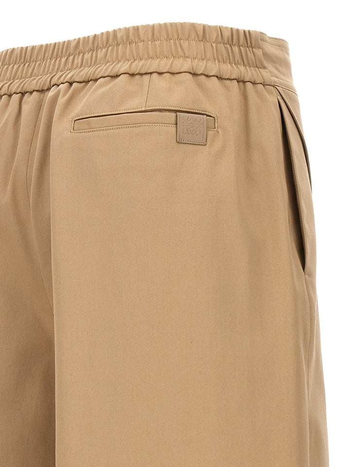 Turned-Up Crop Trousers Pants Beige