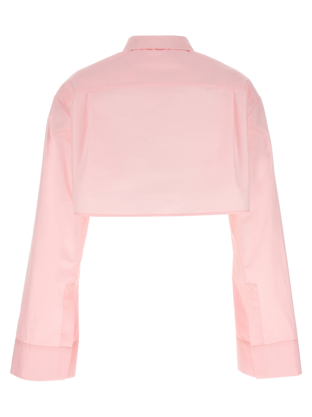 Cropped Cotton Shirt Shirt, Blouse Pink