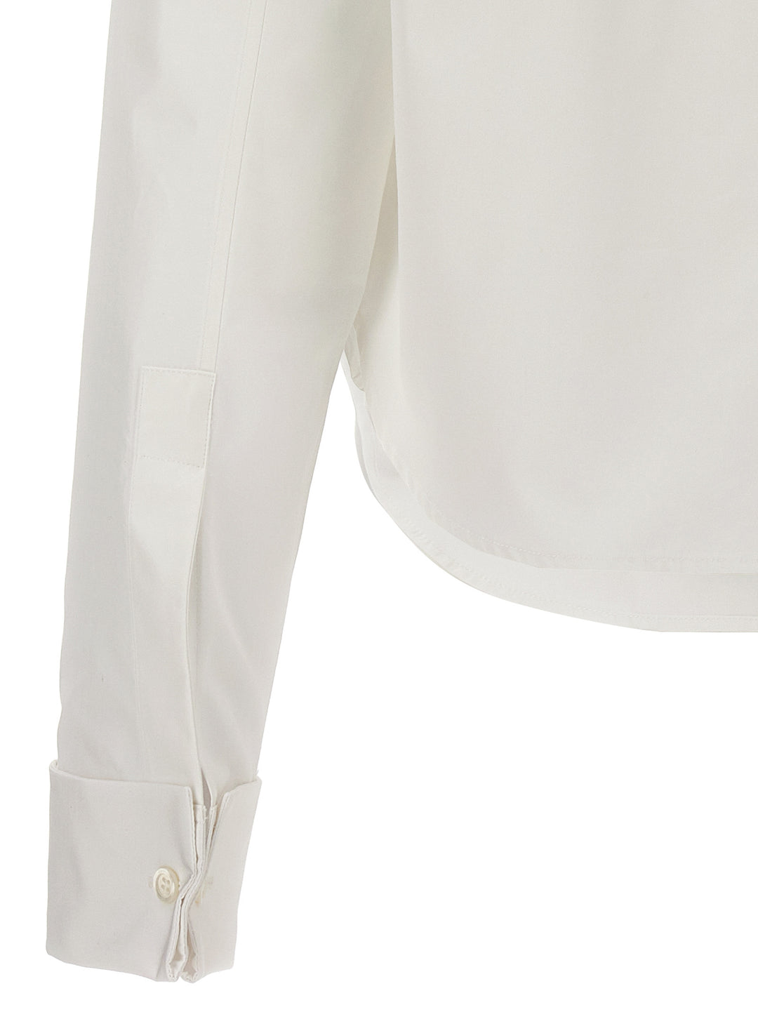 Pleated Plastron Shirt Shirt, Blouse White