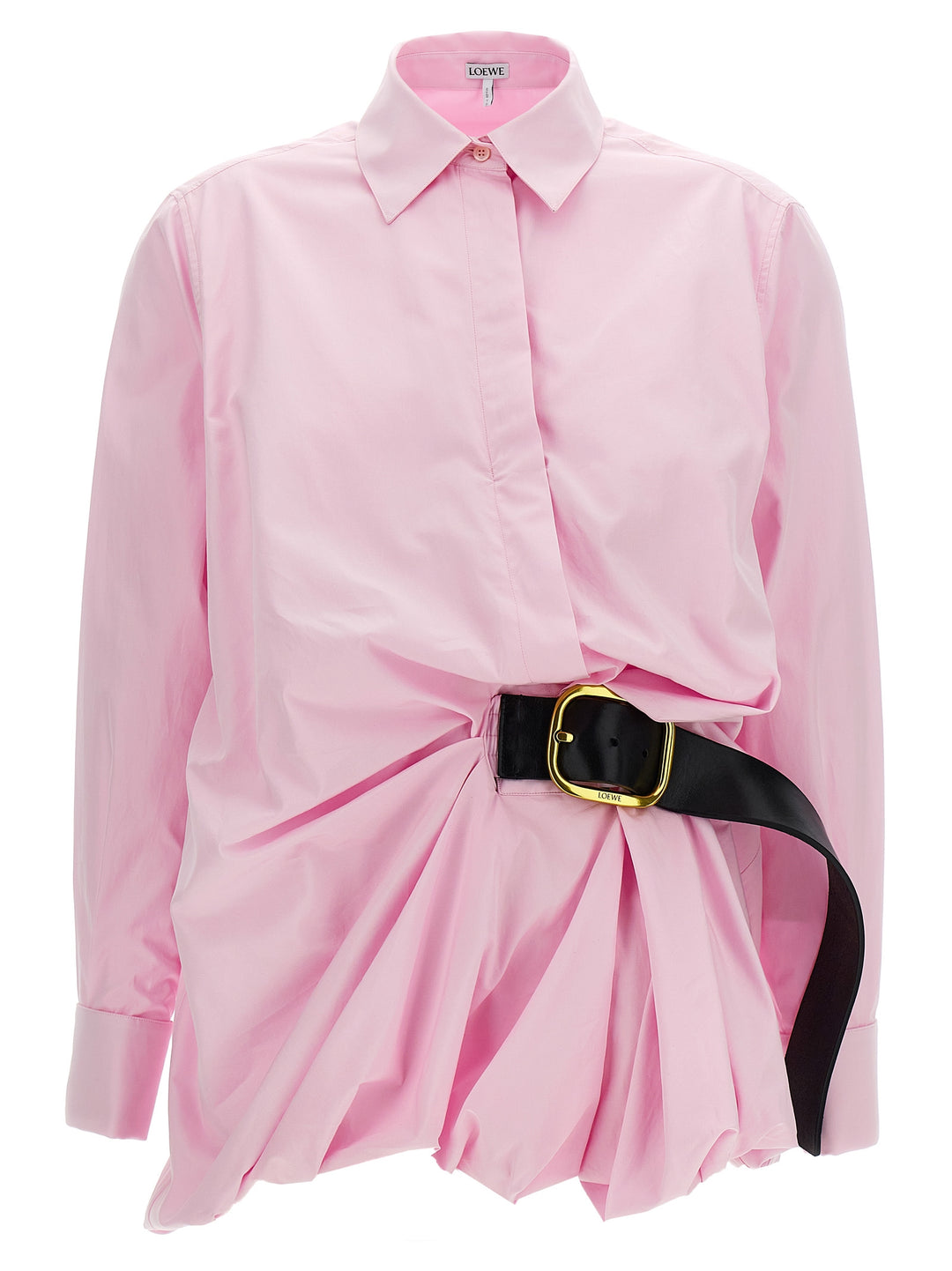 Belt Shirt Shirt, Blouse Pink