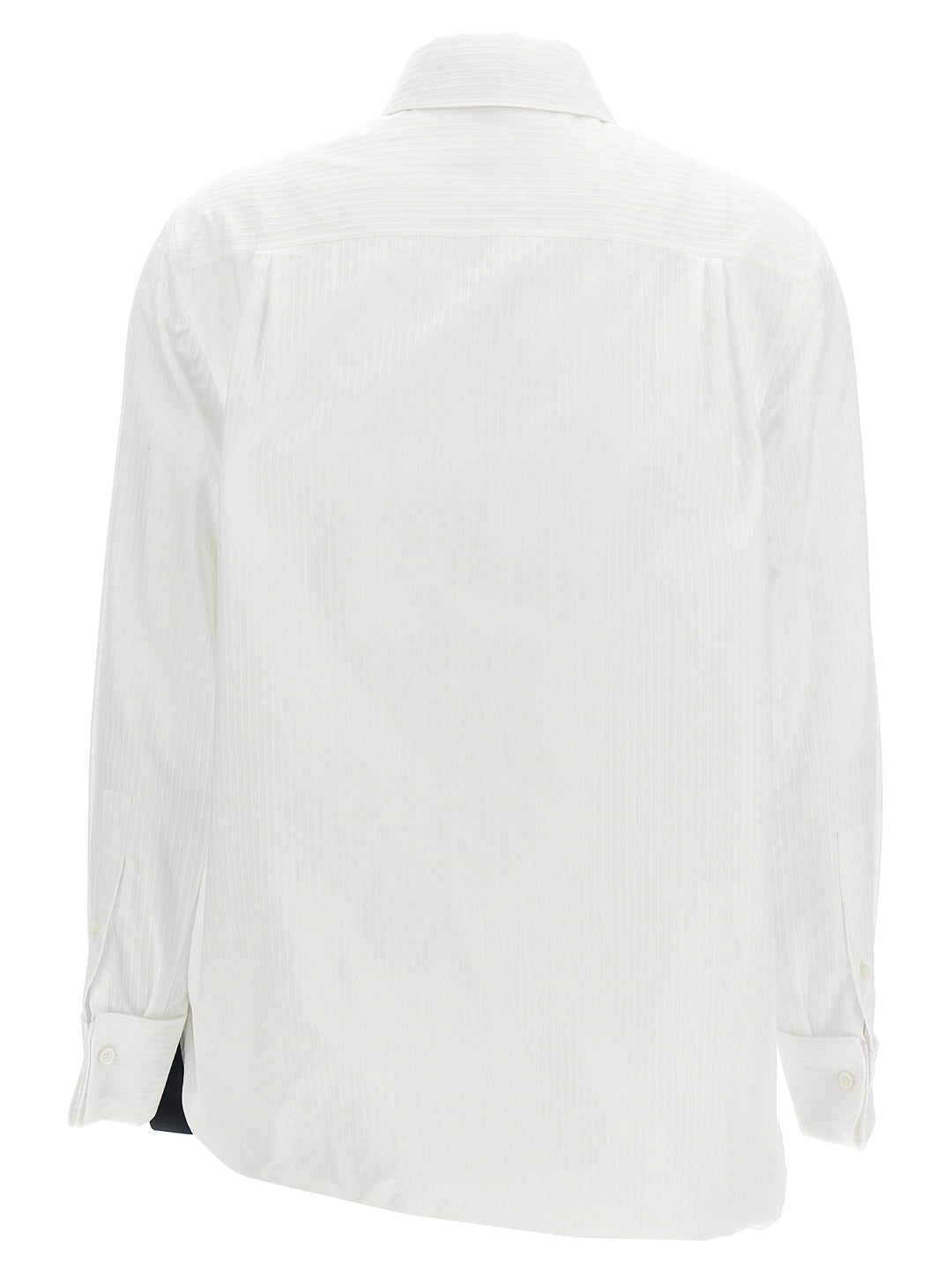 Jacquard Belt Shirt Shirt, Blouse White