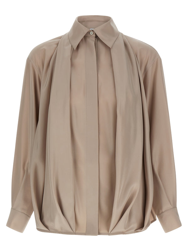 Silk Draped Shirt Shirt And Blouse Pink