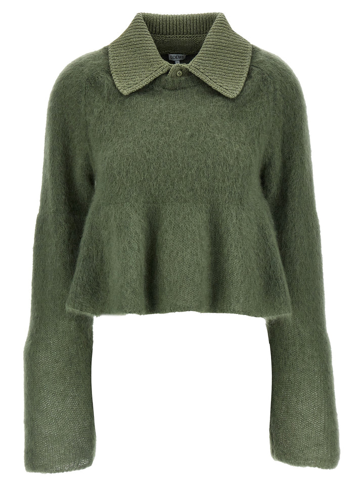 Mohair Polo Sweater Sweater, Cardigans Green