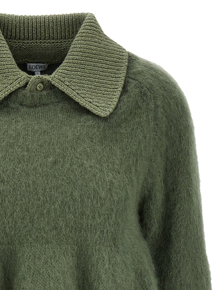 Mohair Polo Sweater Sweater, Cardigans Green