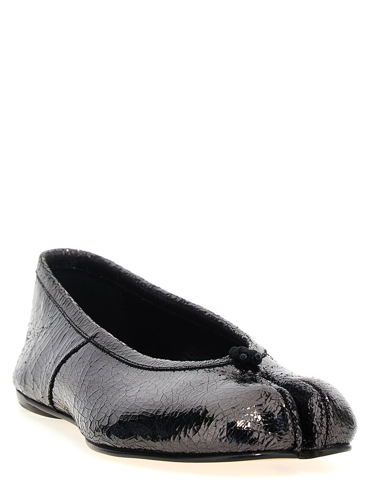 Tabi Broken Mirror Flat Shoes Black