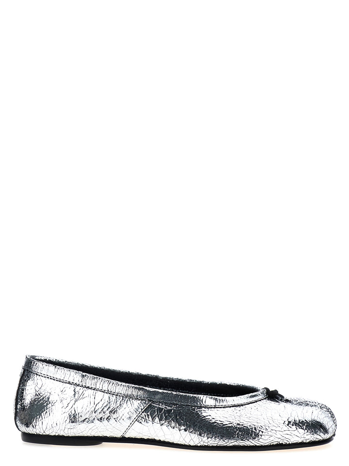 Tabi Broken Mirror Flat Shoes Silver