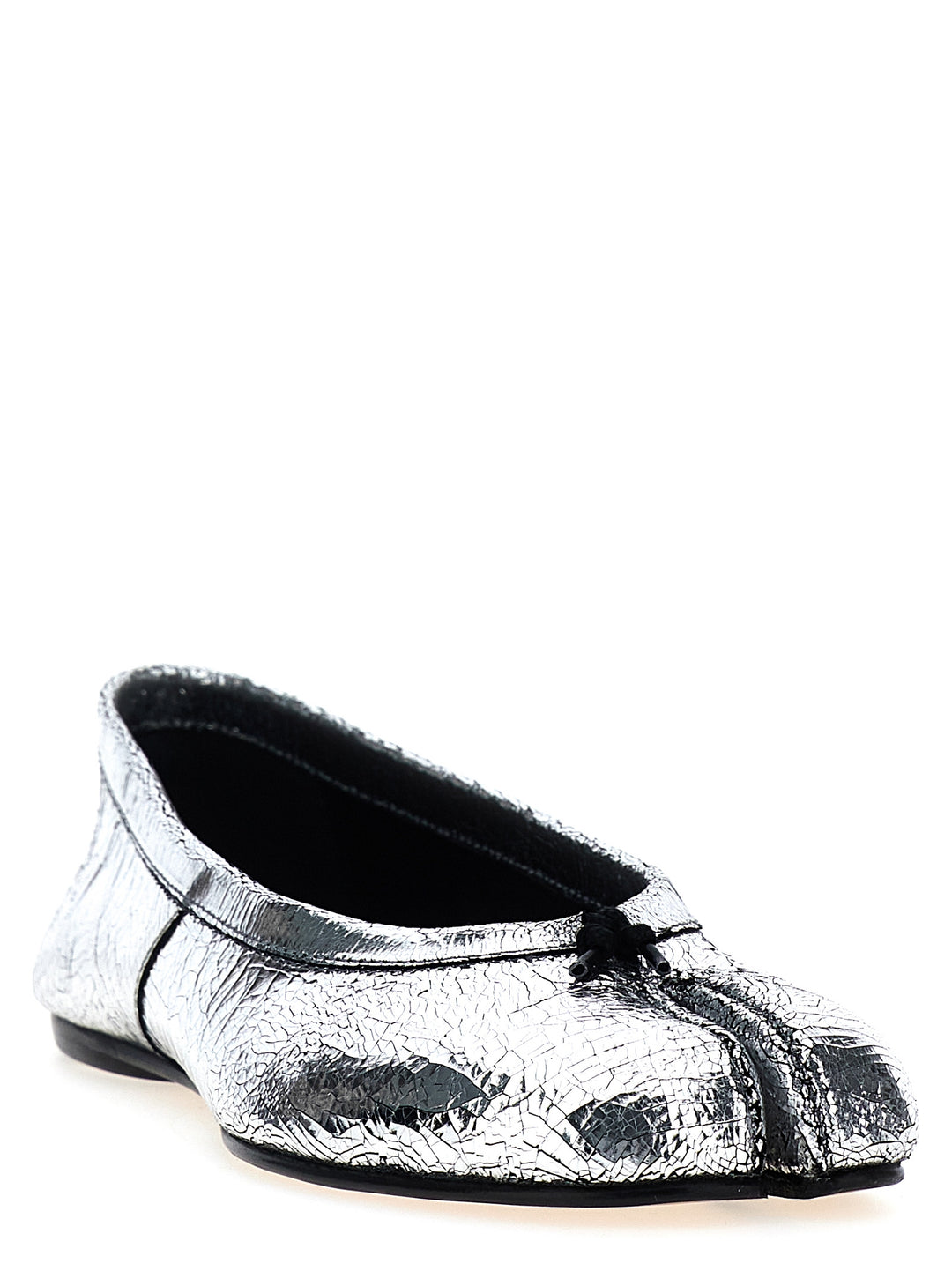 Tabi Broken Mirror Flat Shoes Silver