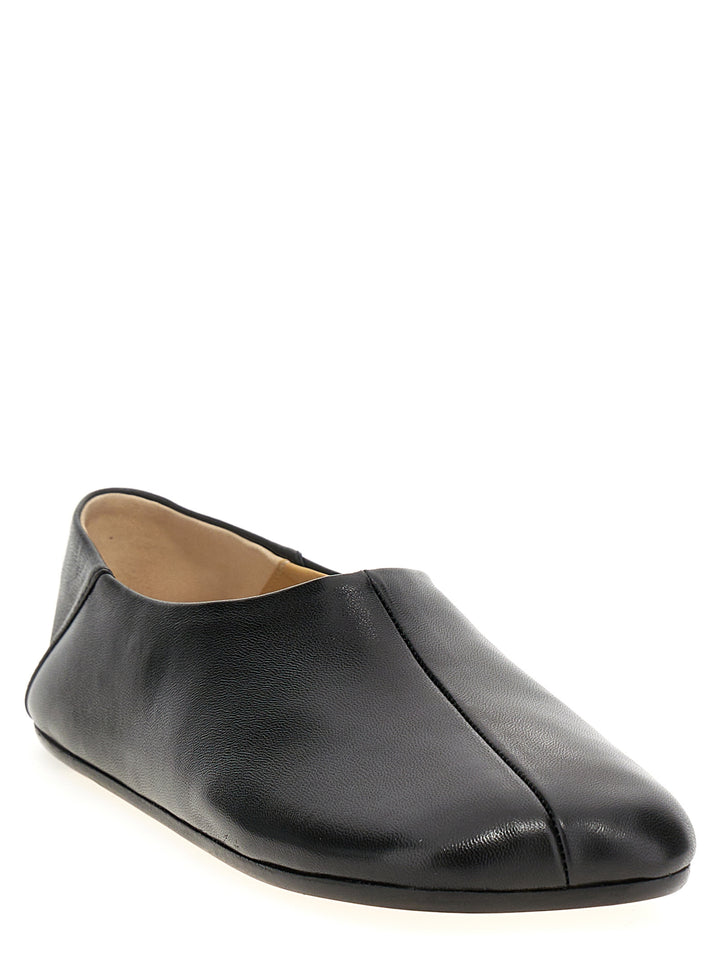 Leather Ballet Flats Flat Shoes Black