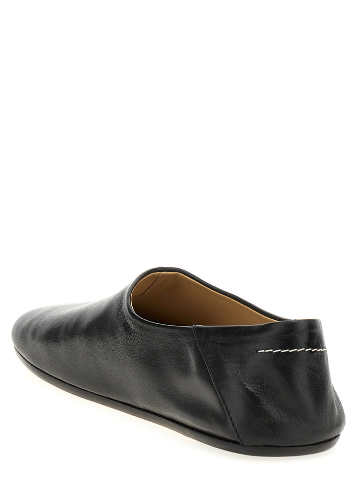 Leather Ballet Flats Flat Shoes Black