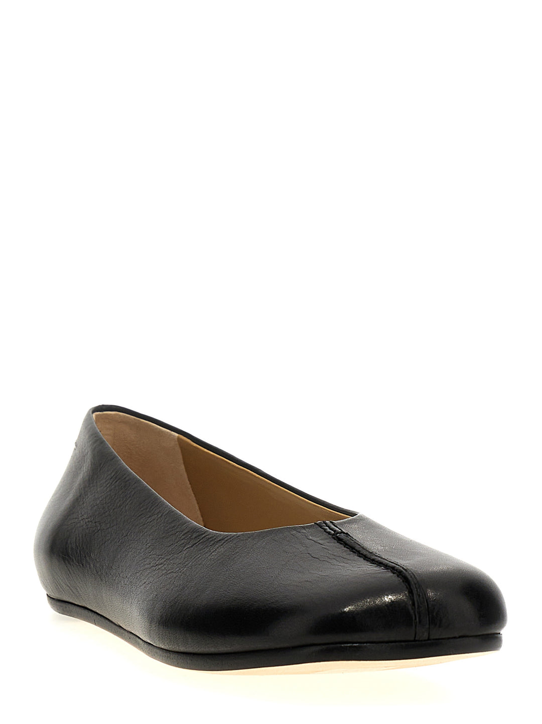 Leather Ballet Flats Flat Shoes Black