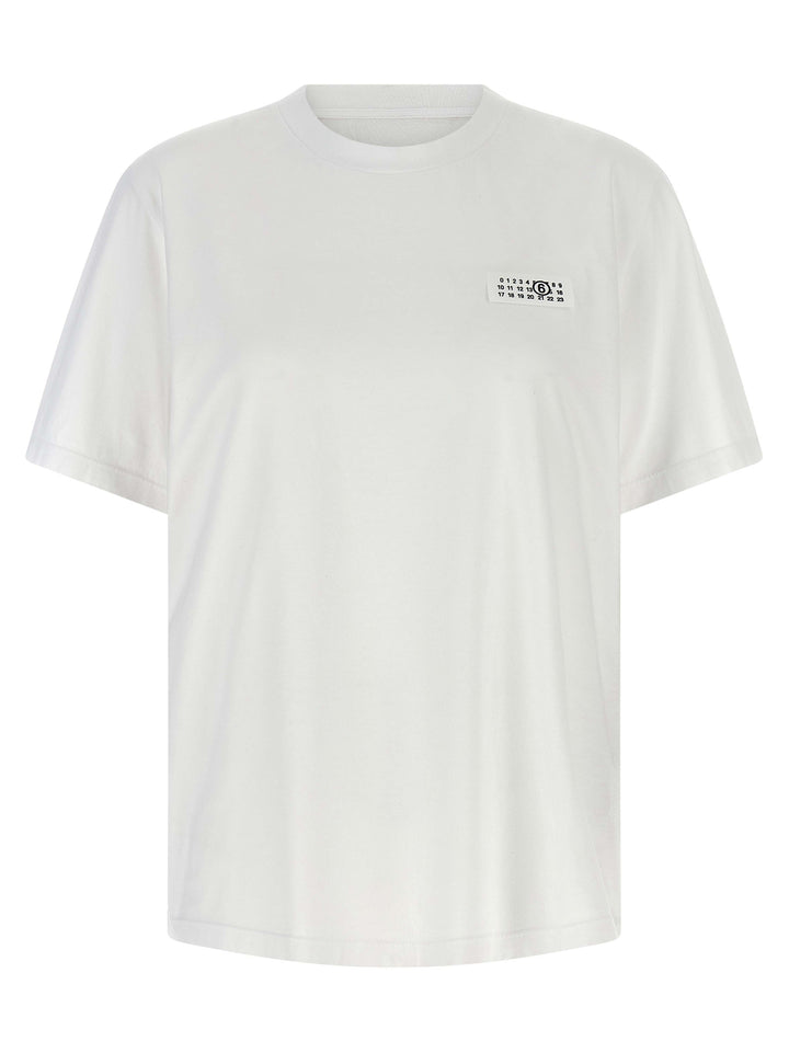 Mm6 Maison Margiela Numeric Signature Mm6 T-shirt - White | a10878cbd46cc44fcf48b00bc0384109f0817927