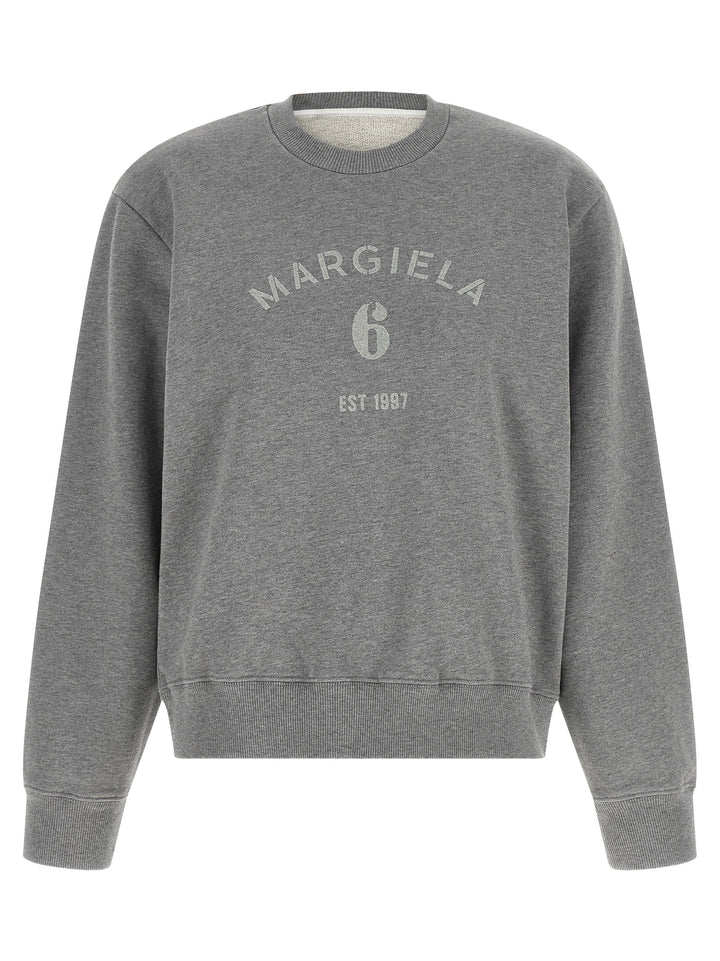 Mm6 Maison Margiela Logo Print Sweatshirt - Gray | 3ad6830753c71cfc7b40e0f613da4031fab7161f