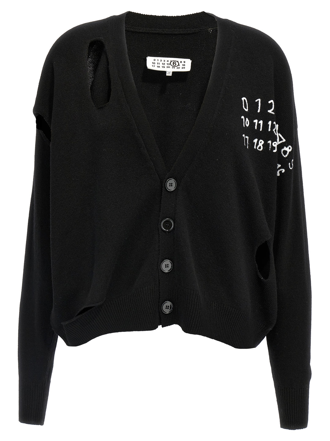 Logo Print Cardigan Sweater, Cardigans White/Black